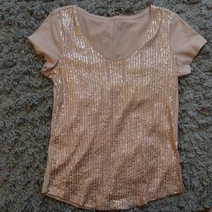 Ann Taylor Loft sequined and beaded top